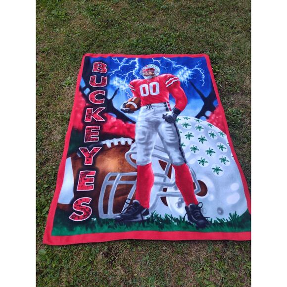 Ohio State Buckeyes Light Soft Fleece Throw Blanket 58x46" - Picture 1 of 5